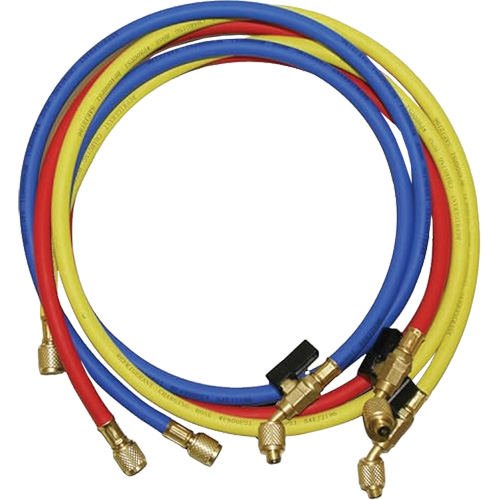 Ball Valve Refrigerant Charging Hoses with 1/4" SAE fittings Equipex