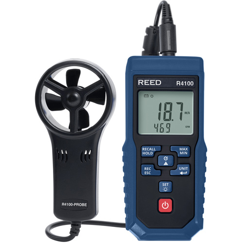 Vane Thermo-Anemometer with Air Volume, Data Logging, 0.4 - 30 m/sec Air Velocity Range Equipex