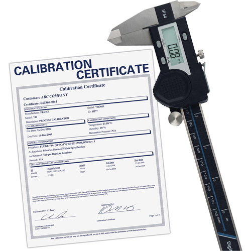 Pied &agrave; coulisse num&eacute;rique de 6" (150 mm) avec certificat de traçabilit&eacute; de l'&eacute;talonnage, R&eacute;solution de 0,0005" (0,01 mm), 0" - 6" (0 mm - 150 mm) gamme de mesure Equipex