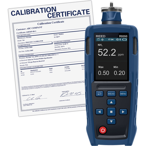 D&eacute;tecteur de gaz avec certificat d'&eacute;talonnage traçable Equipex