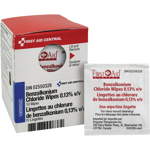 SmartCompliance Refill Benzalkonium Chloride Wipes 0.13% v/v, Towelette, Antiseptic Equipex