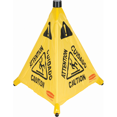 C&ocirc;nes de s&eacute;curit&eacute; &agrave; ouverture automatique, Trilingue avec pictogram Equipex