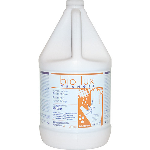 Savon liquide antimicrobien Orangel Bio-Lux , Liquide, 4 L, Parfum&eacute; Equipex