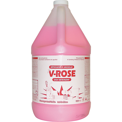 V-Rose Dish Detergent, Liquid, 4 L, Fresh Equipex