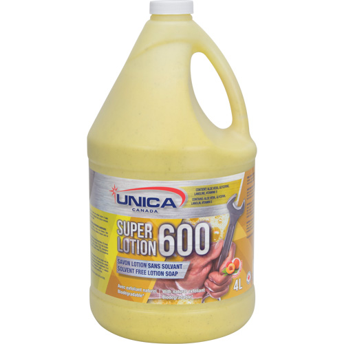 Super 600 Antiseptic Soap, Pumice, 4 L, Bottle, Peach Equipex
