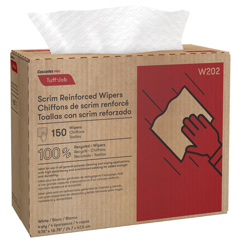 Pro Tuff-Job Scrim Reinforced Wipers, All-Purpose, 16-3/4" L x 9-3/4" W Equipex