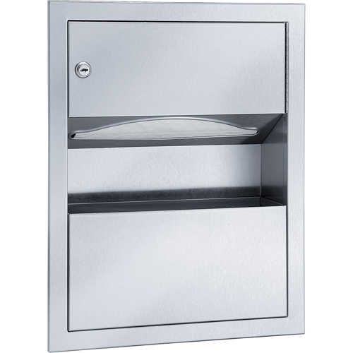 Combinaisons distributeurs d'essuie-mains & poubelle, Manuel, 14" la x 4" p x 28" h Equipex