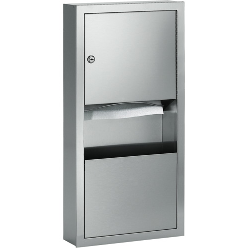Combinaisons distributeurs d'essuie-mains & poubelle, Manuel, 14" la x 4" p x 28" h Equipex