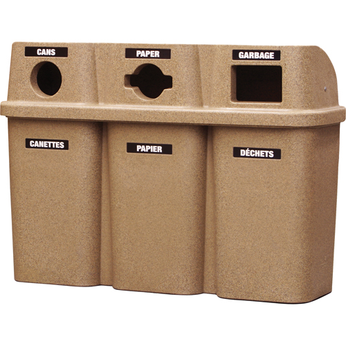 Contenants de recyclage Bullseye, Bord de rue, Plastique, 3 x 22 gal. US Equipex