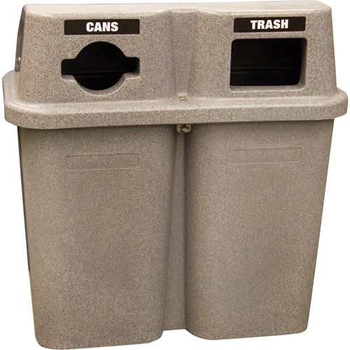 Recycling Containers Bullseye, Curbside, Plastic, 2 x 22 US gal. Equipex