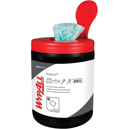 Wypall&reg; Dual Action Cleaning Wipes, 50 Wipes, 12" x 10-1/2" Equipex