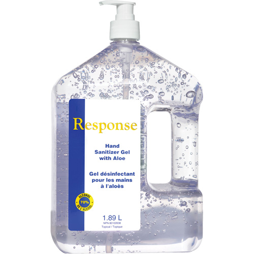 Response&reg; Hand Sanitizer Gel with Aloe, 1890 ml, Pump Bottle, 70% Alcohol Equipex