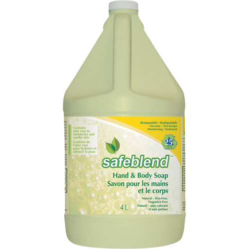 Hand & Body Soap, Liquid, 4 L, Unscented Equipex