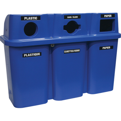 Contenants de recyclage Bullseye, Bord de rue, Plastique, 3 x 22 gal. US Equipex