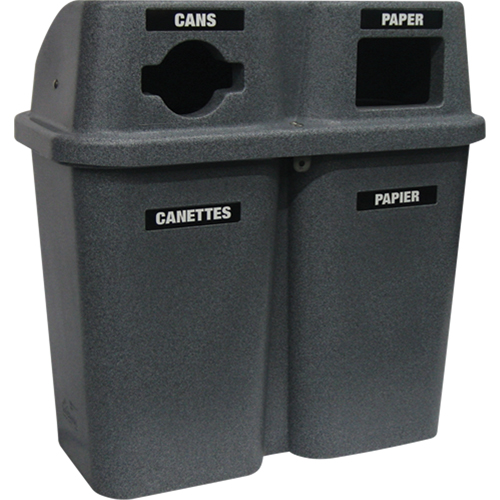 Contenants de recyclage Bullseye, Bord de rue, Plastique, 2 x 22 gal. US Equipex