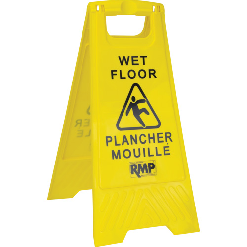 Safety Wet Floor Sign, Bilingual with Pictogram Equipex