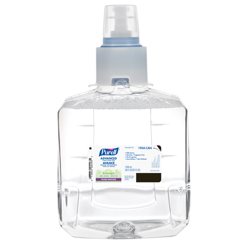 D&eacute;sinfectant pour les mains avanc&eacute; en mousse LXT-12, 1200 ml, Cartouche de recharge, 70 % alcool Equipex