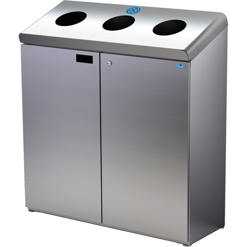 Station de recyclage au sol, Vrac, Acier inoxydable, 42 gal. Equipex