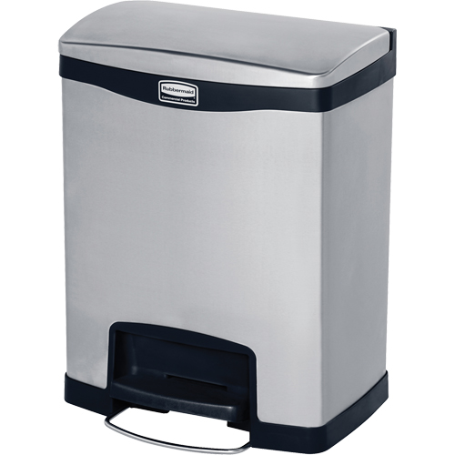 Contenant &agrave; d&eacute;chets Slim Jim , Acier inoxydable, Capacit&eacute; 8 gal. US Equipex
