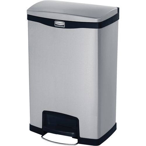 Contenant &agrave; d&eacute;chets Slim Jim , Acier inoxydable, Capacit&eacute; 13 gal. US Equipex