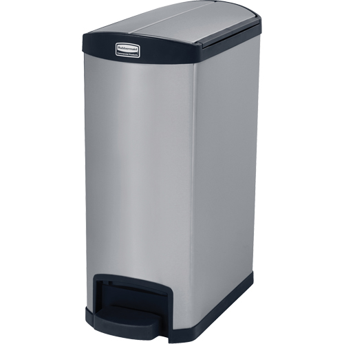 Contenant &agrave; d&eacute;chets Slim Jim , Acier inoxydable, Capacit&eacute; 13 gal. US Equipex