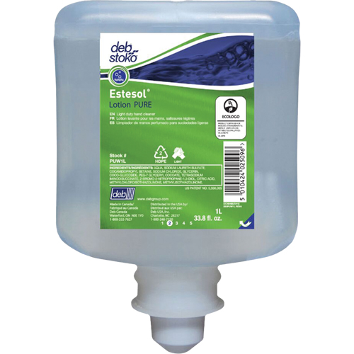 Nettoyant l&eacute;ger et pure pour les mains Estesol, Cr&egrave;me, 1 L, Recharge, Fraîcheur Equipex