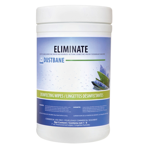 Lingettes Eliminate virucide, 7" x 8", 180 lingettes Equipex
