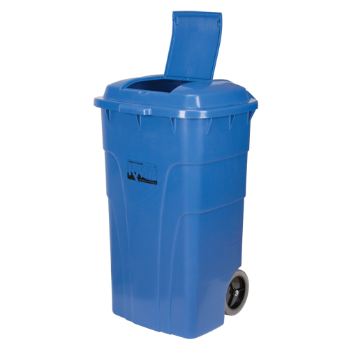 Roll Out Recycling Bin, Curbside, Polyethylene, 65 US gal. Equipex