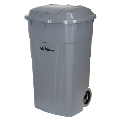 Roll Out Garbage Bin, Polyethylene, 65 US gal. Equipex