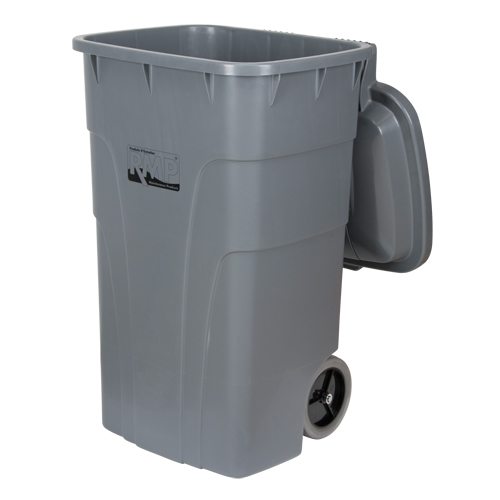 Roll Out Garbage Bin, Polyethylene, 65 US gal. Equipex