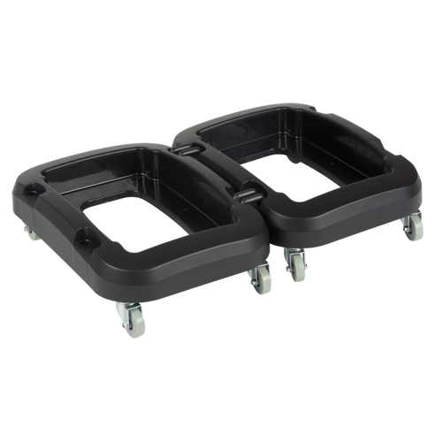 Recycling & Waste Receptacle Dolly, Polypropylene, Black, Fits: 17-1/4" x 12-1/2" Equipex