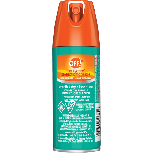 OFF! Family Care&reg; Insect Repellent, 15% DEET, Aerosol, 2.5 oz. Equipex