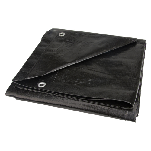 Tarp, Light Industrial Duty, Black, 6' x 8' x 8 mils Equipex