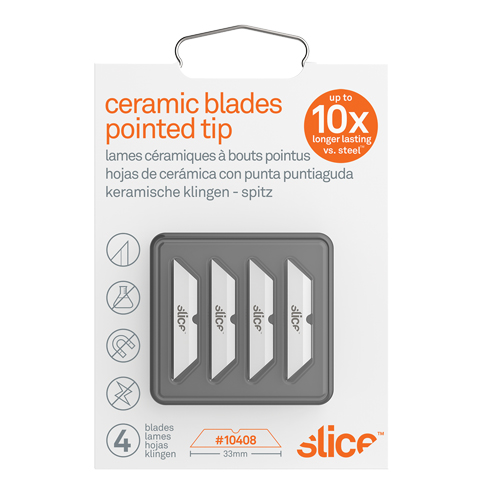 Slice Pointed-Tip Ceramic Box Cutter Blades, Single Style Equipex