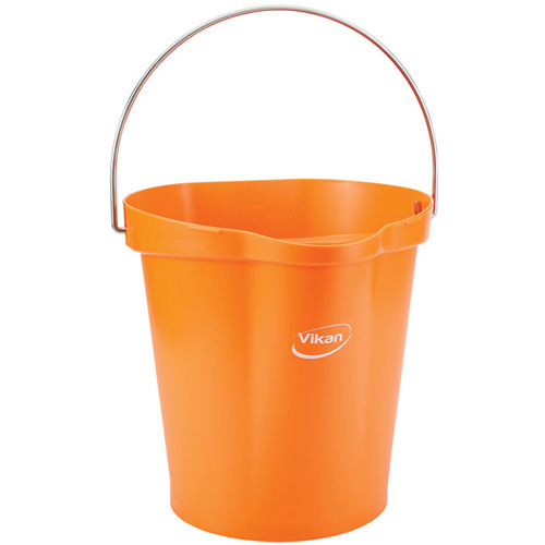 Seau hygi&eacute;nique pour service alimentaire, Tangerine, 3 gal. US Equipex