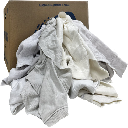 Chiffons de nettoyage, Molleton, Blanc, 20 lb Equipex