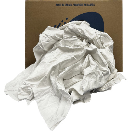 Chiffons recycl&eacute;s, Coton, Blanc, 20 lb Equipex