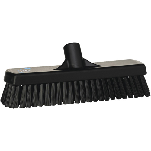 Deck & Wall Scrub Broom, Stiff Bristles, 12", Polyester, Black Equipex