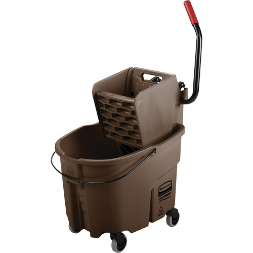 Ensemble de seau pour vadrouille et essoreuse WaveBrake, Pression lat&eacute;rale, 8,75 gal. US (35 pintes), Brun Equipex