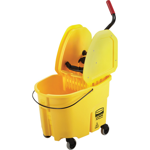 Ensemble de seau pour vadrouille et essoreuse WaveBrake, Pression vers le bas, 8,75 gal. US (35 pintes), Jaune Equipex
