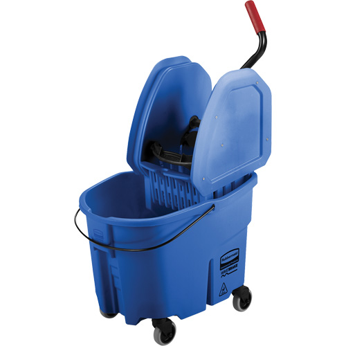 Ensemble de seau pour vadrouille et essoreuse WaveBrake, Pression vers le bas, 8,75 gal. US (35 pintes), Bleu Equipex