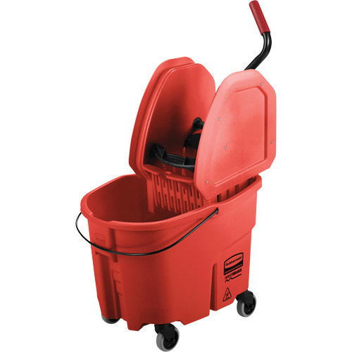 WaveBrake&reg; Mop Bucket & Wringer Combo Pack, Down Press, 8.75 US Gal.(35 Quart), Red Equipex
