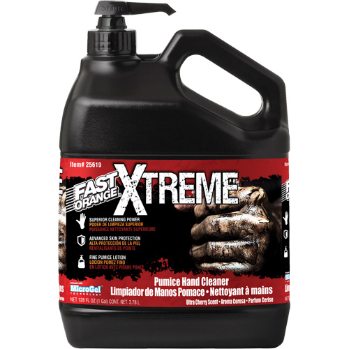 Nettoyant professionnel pour les mains Xtreme, Pierre ponce, 3,78 L, Bouteille &agrave; pompe, Cerise Equipex