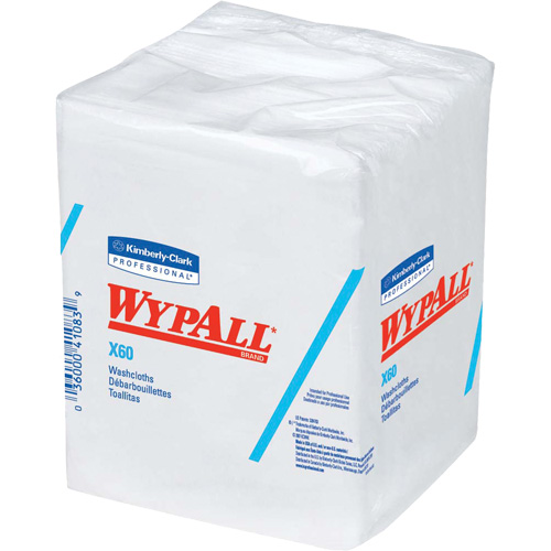 X60 Hygienic Washcloths, All-Purpose, 12-1/2" L x 10" W Equipex