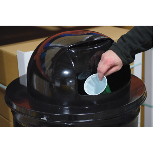 Drum Waste Disposal Top, Dome Lid, Metal, Fits Container Size: 23-1/2" Dia. Equipex
