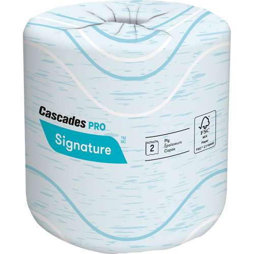 Pro Signature Toilet Paper, 2 Ply, 400 Sheets/Roll, 133' Length, White Equipex