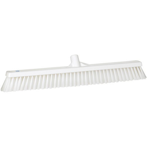 Combo Bristle Push Broom, Coarse/Fine Bristles, 24", Polyester, White Equipex