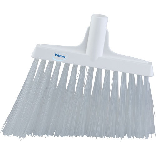 Angle Broom Head, X-Coarse Bristles, 12", Polyester, White Equipex