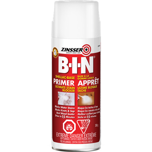 B-I-N&reg; Shellac-Base Sealer Primer, 369 g, Aerosol Can, White Equipex