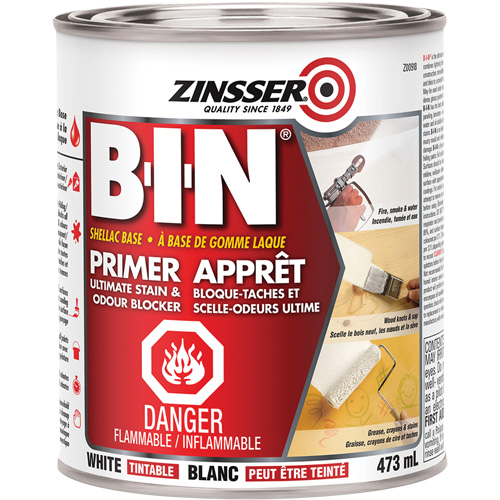 B-I-N&reg; Shellac-Base Sealer Primer, 473 ml, Can, Tintable White Equipex